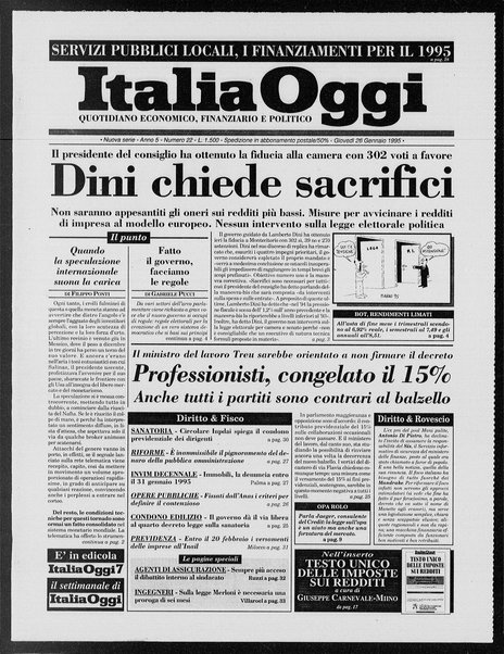 Italia oggi : quotidiano di economia finanza e politica